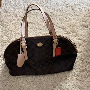 Brown classic bowling bag Coach purse